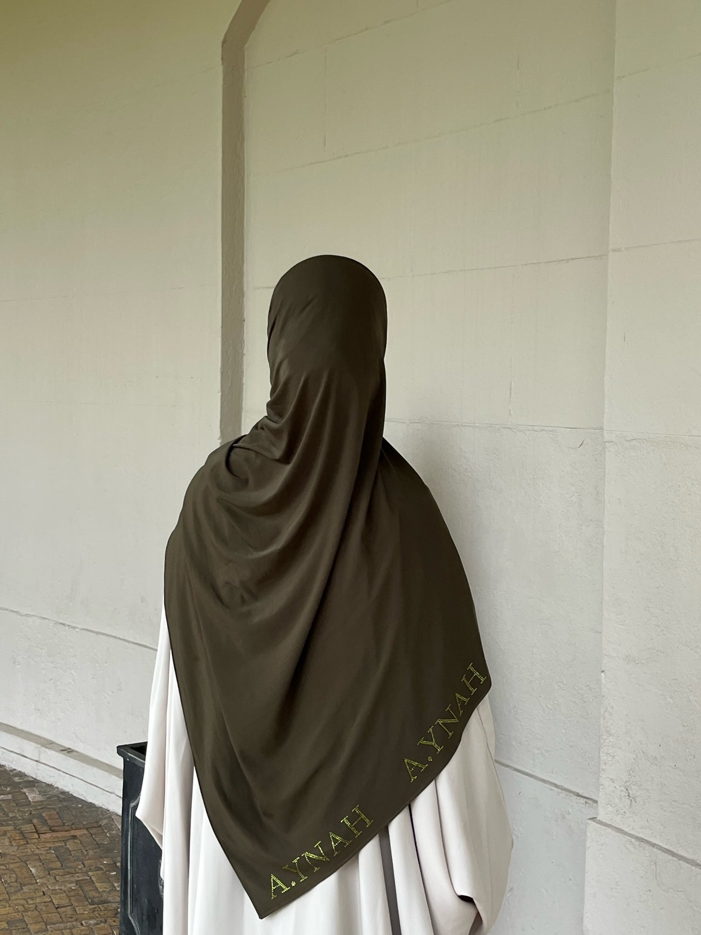 Khaki Rhinestone Hijab