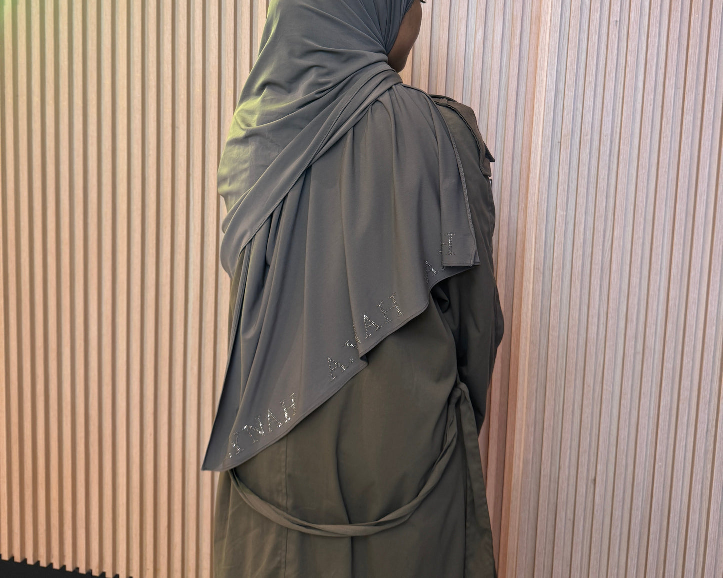 Mushroom Brown Rhinestone Hijab