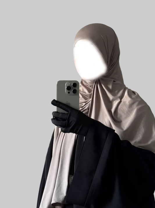 Taupe Brown Liquid Hijab