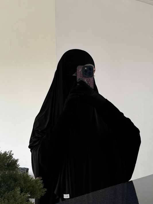 Liquid Jersey Khimar – Ink Black (Long)