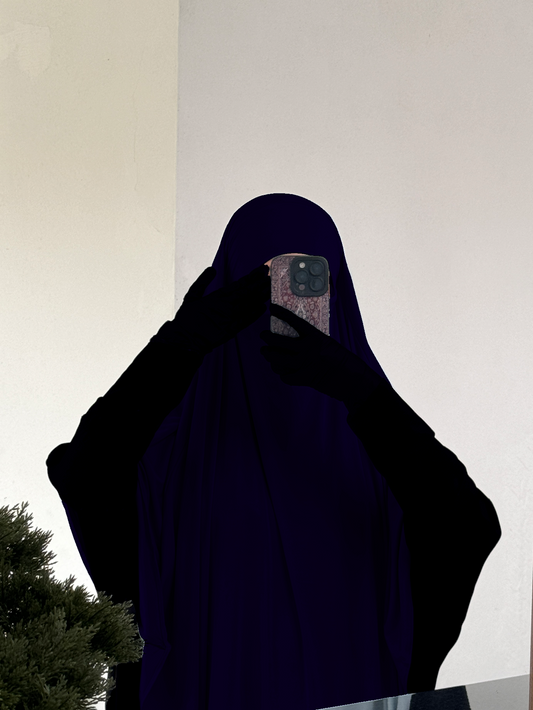 Liquid Jersey Khimar – Navy Blue (Long)