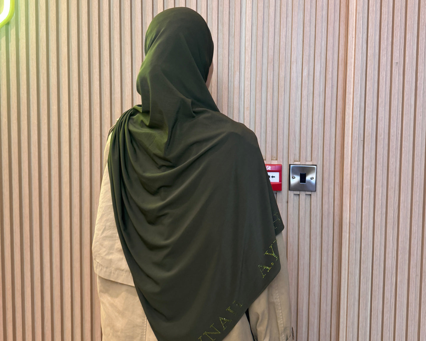 Khaki Rhinestone Hijab