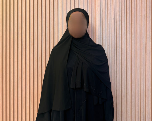 Black Rhinestone Hijab