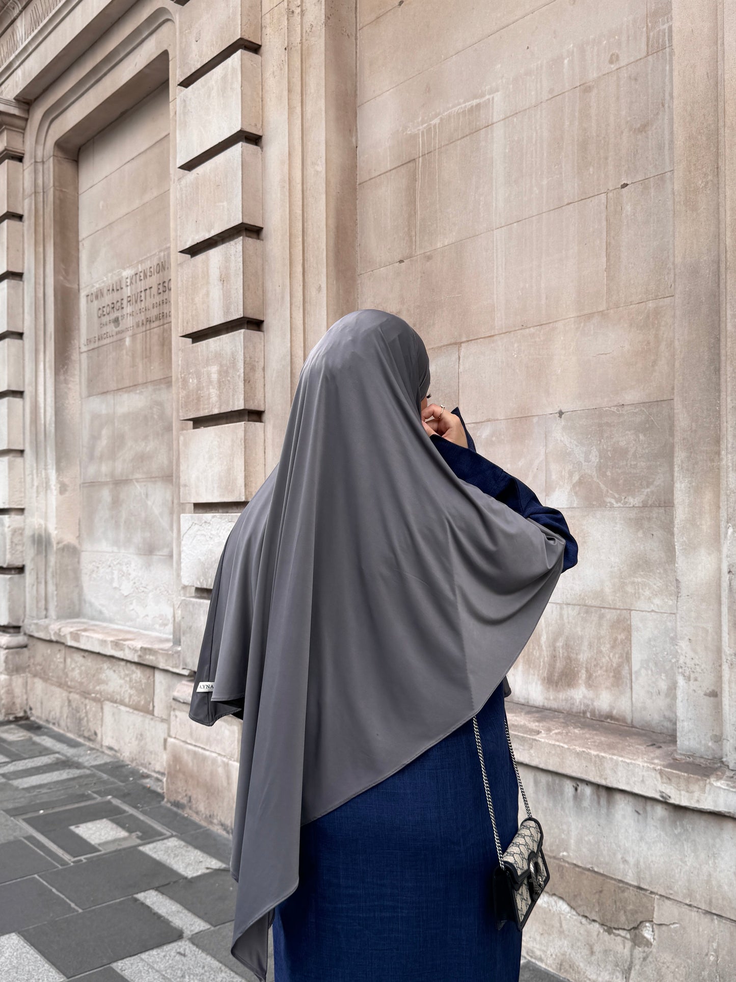 Liquid Jersey Khimar – Slate Grey (Long)