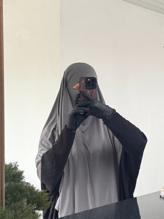 Liquid Jersey Khimar – Slate Grey (Long)