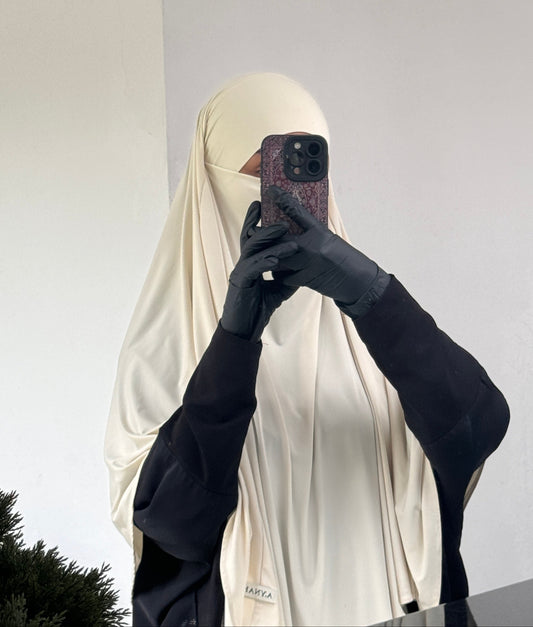 Liquid Jersey Khimar – Timeless Cream (Short)