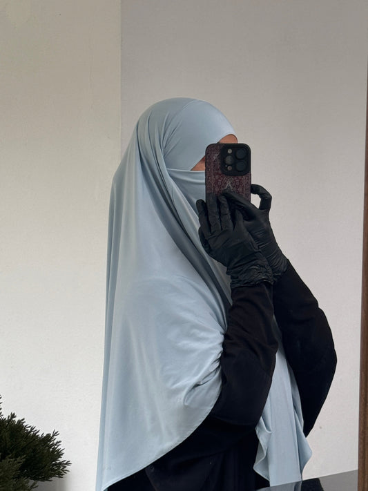 Liquid Jersey Khimar - Bubblegum Blue (Short)