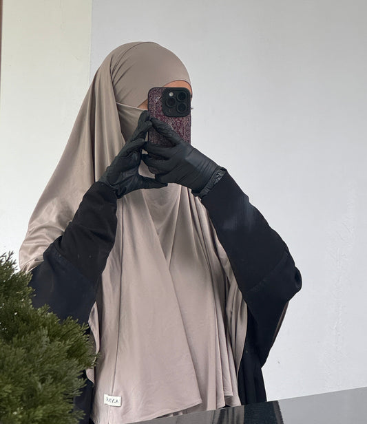 Liquid Jersey Khimar – Taupe Brown (Short)