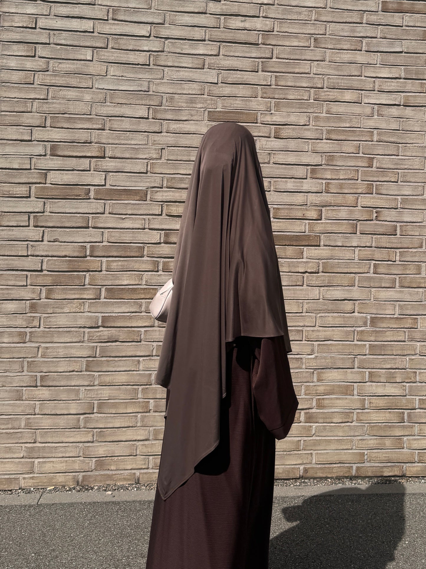 Liquid Jersey Khimar – Mocha Brown (Long)