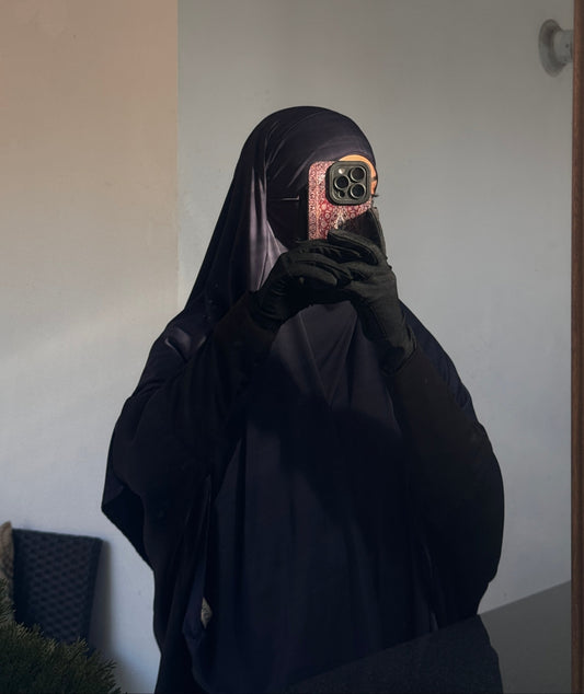 Liquid Jersey Khimar – Navy Blue (Long)