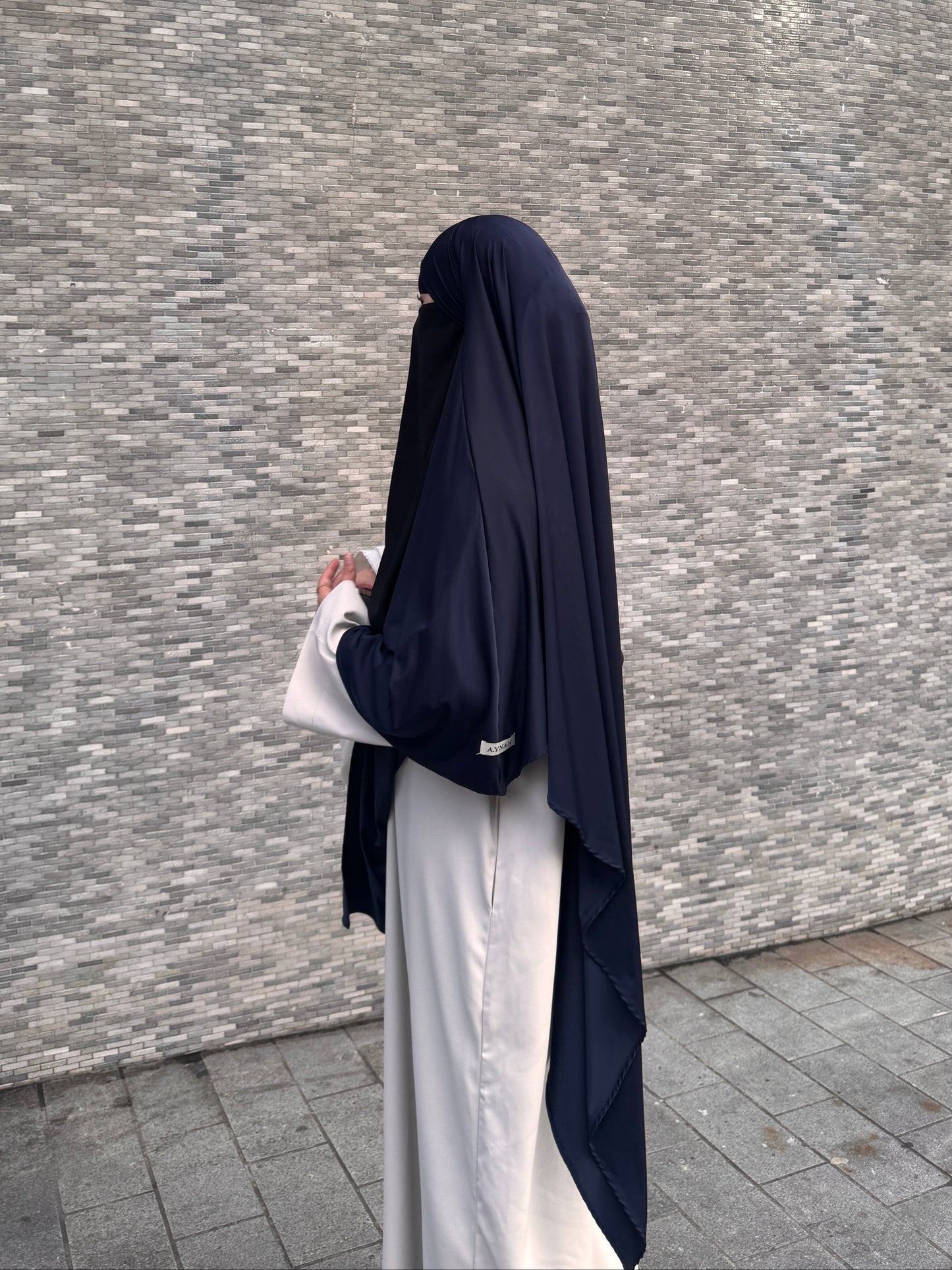 Liquid Jersey Khimar – Navy Blue (Long)